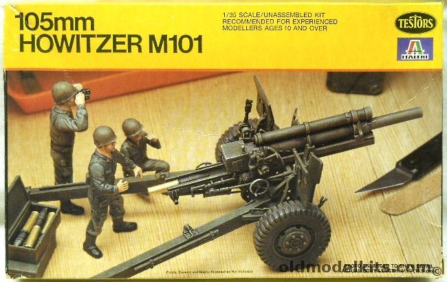 Testors 1/35 M101 105mm Howitzer With Crew, 828 plastic model kit