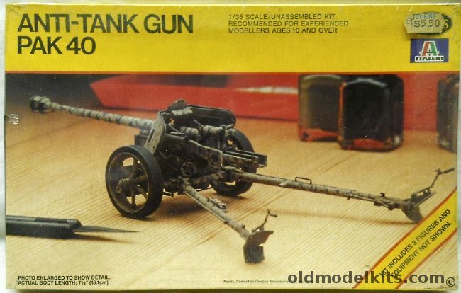 Testors 1/35 Pak 40 Anti Tank Gun - With Crew And Accessories, 857 plastic model kit