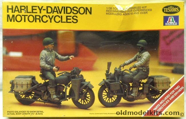 Testors 1/35 Harley Davidson Motorcycles With Drivers, 858 plastic model kit