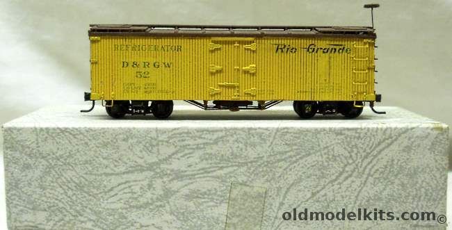 Timber Creek Models 1/87 BUILT D&RGW 30 Foot Reefer With Sprung Metal Trucks HOn3 Narrow Gauge - Craftsman Model, 10904 plastic model kit