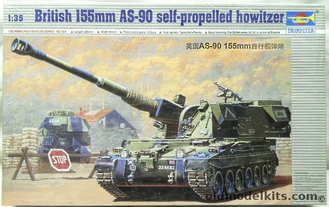 Trumpeter 1/35 British 155mm AS-90 Self Propelled Howitzer, 00324 plastic model kit