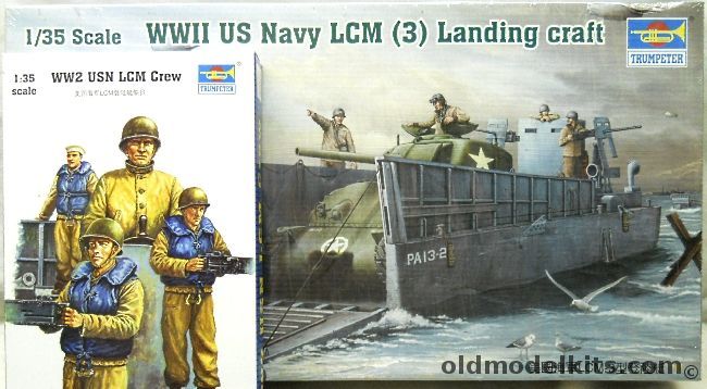 Trumpeter 1/35 LCM (3) Landing Craft US Navy WWII With LCM Crew, 00347 plastic model kit