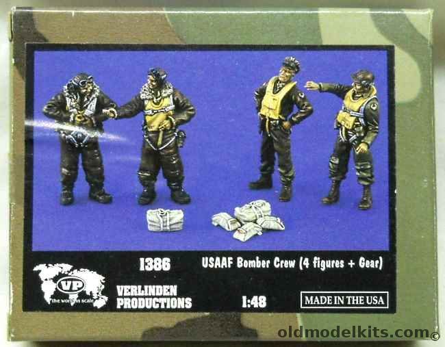 Verlinden 1/48 USAAF Bomber Crew 4 Figures Plus Gear - Positionable, 1386 plastic model kit