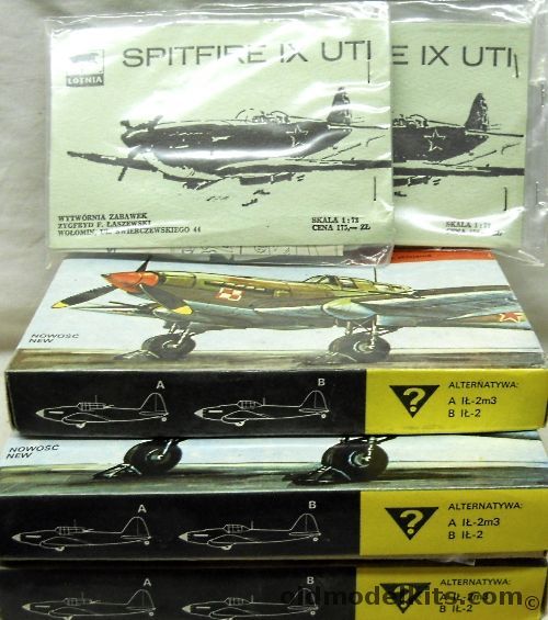 ZTS 1/72 THREE Il-2 / Il-2M3 And TWO Lotnia Spitfire IX UTI, S-03 plastic model kit