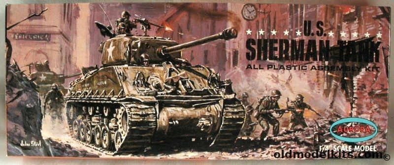 Aurora 1/48 US Army M4 Sherman Medium Tank, 317-130 plastic model kit