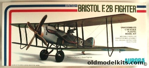 Aurora 1/48 TWO Bristol F.2B Brisfit Fighter - Western Front No. 48 Sq R.F.C. Pilot Keith Park / No. 22 Sq Pilot Vert Galand - (F-2B), 776 plastic model kit