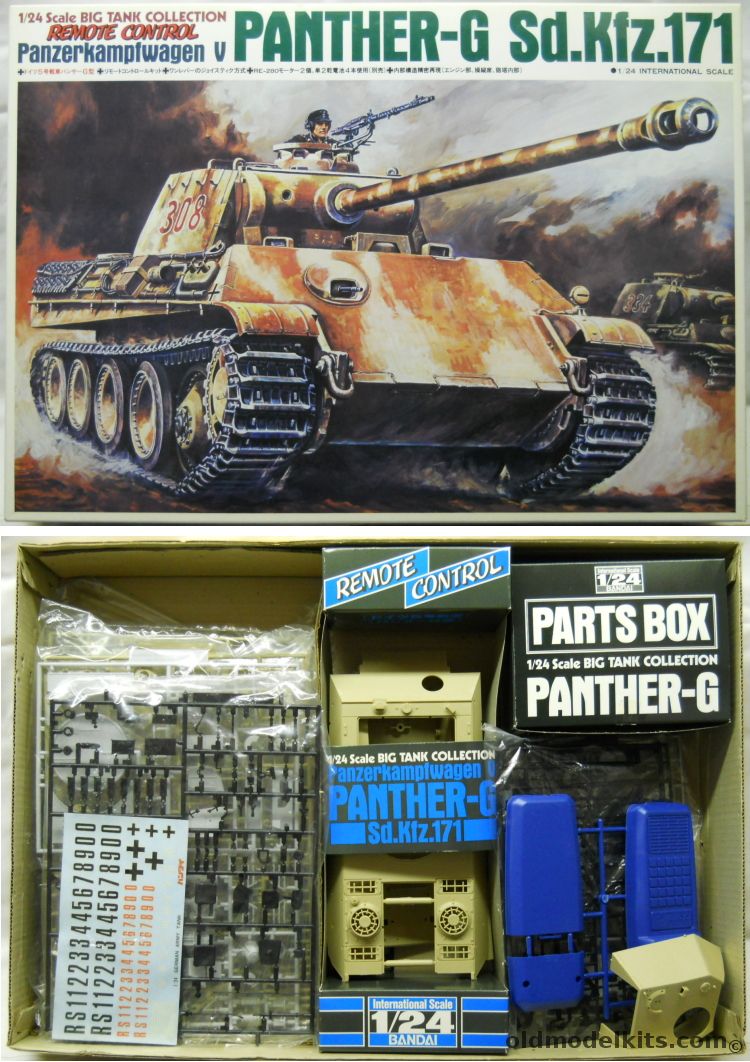Bandai 1/24 Panther G Sd.Kfz.171 - Panzerkampfwagen V Motorized Remote Control, 0535405 plastic model kit