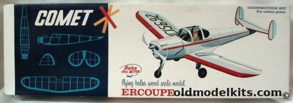 Comet Ercoupe - 24 inch Wingspan Flying Balsa Airplane Model, 3407-150 plastic model kit