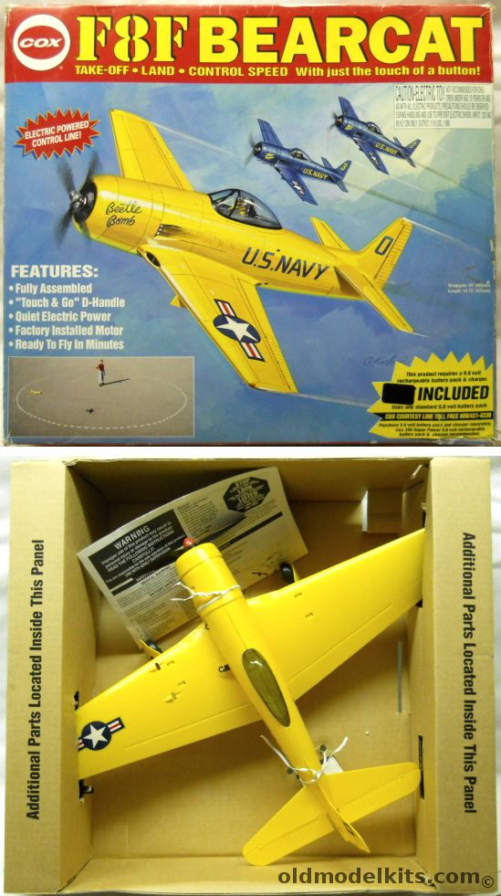 Cox F8F Bearcat - Beetle Bomb - Electric Powered U-Control Flying Aircraft, 9501 plastic model kit