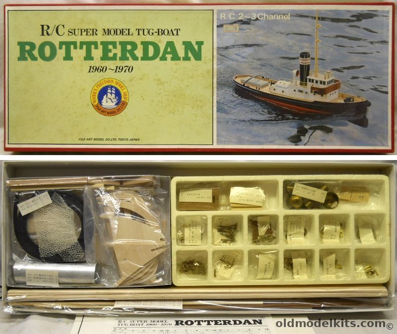 Fuji Art Model Co Ltd 1/60 Rotterdam Tub Boat - 1960-1970 Configuration - 23.2 Inch Long R/C Model plastic model kit