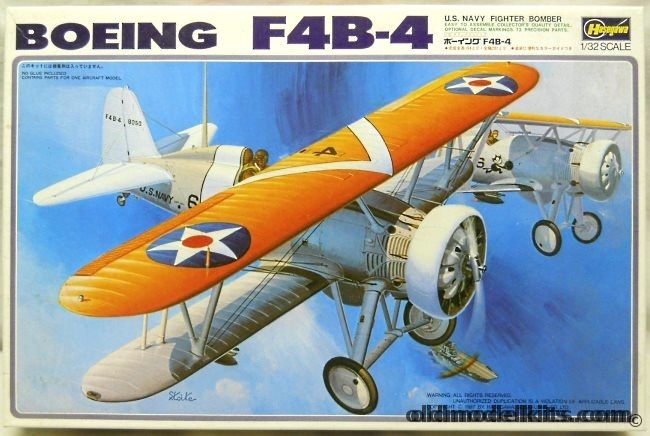 Hasegawa 1/32 Boeing F4B-4 - VF-6 1932-36 USS Saratoga / VF-2 1934-35 USS Lexington / VB-1B 1929 USS Lexington / VF-3B 1935 USS Langley / VF-9M / VF-10M - (F4B4), S7 plastic model kit