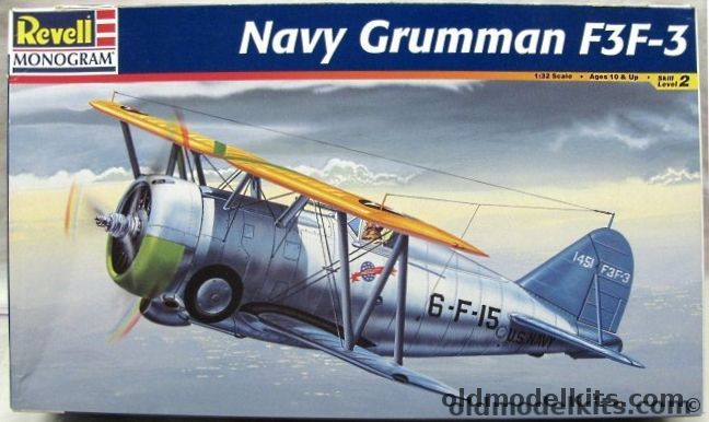 Monogram 1/32 Navy Grumman F3F-3 - (F3F3) Ist Section VF-5 USS Yorktown or VF-6 Enterprise, 85-5835 plastic model kit