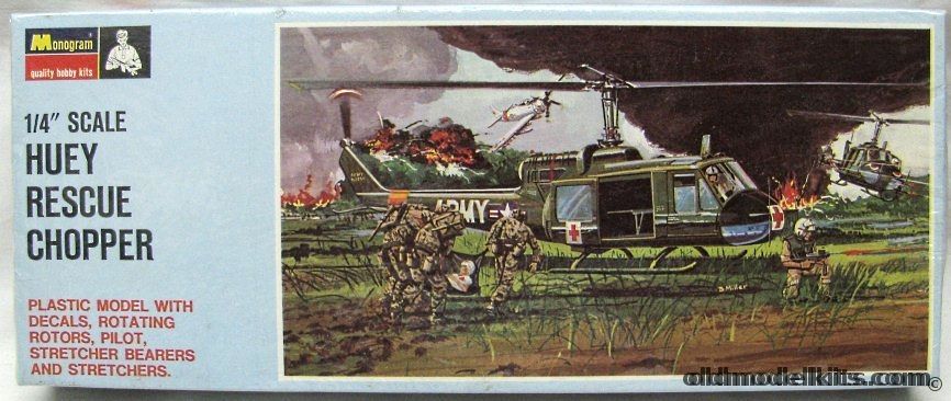 Monogram 1/48 UH-1B Iroquois Huey Rescue Chopper - Blue Box Issue, PA152-100 plastic model kit