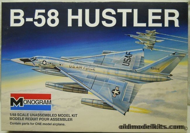 Monogram 1/48 B-58 Hustler - Supersonic Bomber, 85-5704 plastic model kit