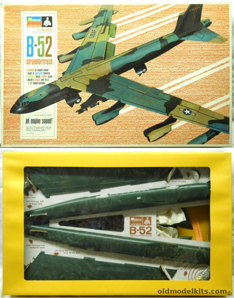 Monogram 1/72 Boeing B-52D Stratrofortress With Jet Sound, PA215 plastic model kit