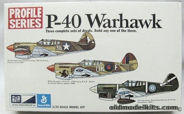 MPC 1/72 P-40 Warhawk Profile Series - Chinese-American Wing 14th AF China 1943 / 450th Sq RAAF 239th Wing 1942 / 15th Sq Royal New Zealand AF Guadalcanal 1943, 2-1114-100 plastic model kit