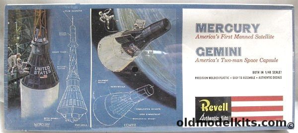 Revell 1/48 Mercury and Gemini Capsules, H1834 plastic model kit