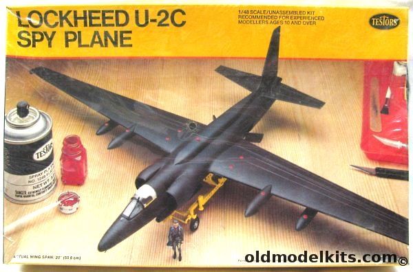 Testors 1/48 Lockheed U-2C Spyplane - With Ground Handling Equipment  - NASA / Black USAF / Camo USAF, 209 plastic model kit