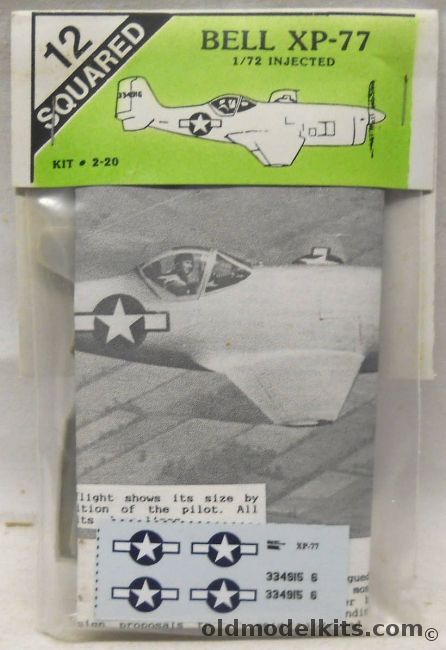 12 Squared 1/72 Bell XP-77 - Bagged, 2-20 plastic model kit