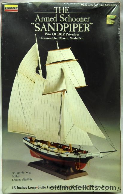 Lindberg The Armed Schooner Sandpiper - War of 1812 Privateer, 70852 plastic model kit