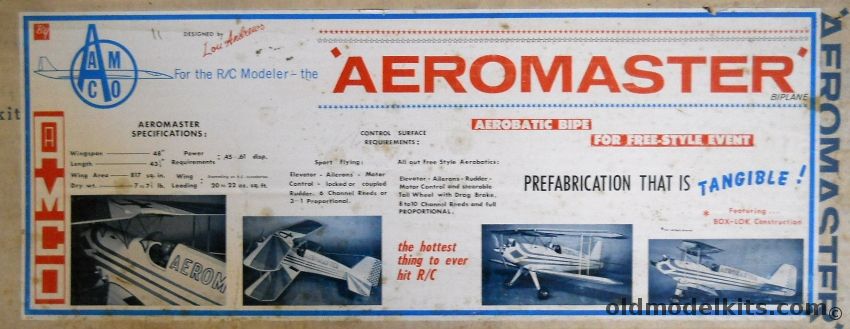 AAMCO Aeromaster Biplane - 48 inch Wingspan R/C .45-.61 Engine Airplane plastic model kit