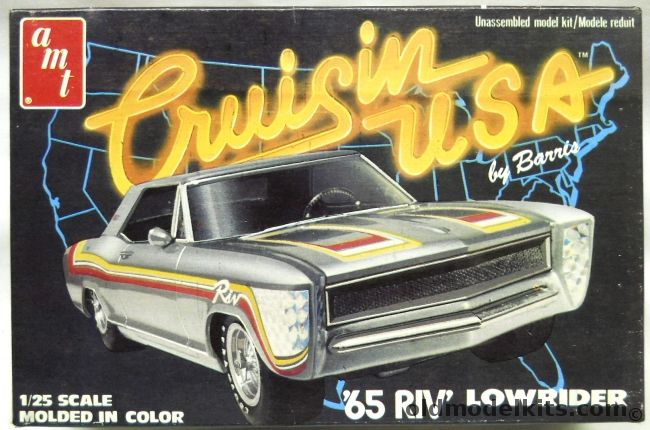 AMT 1/25 1965 Riv Lowrider - Buick Riviera Cruisin USA George Barris Custom, 2262 plastic model kit