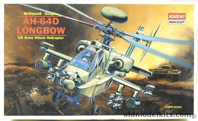 Academy 1/48 AH-64D Longbow Apache - US Army, 2125 plastic model kit