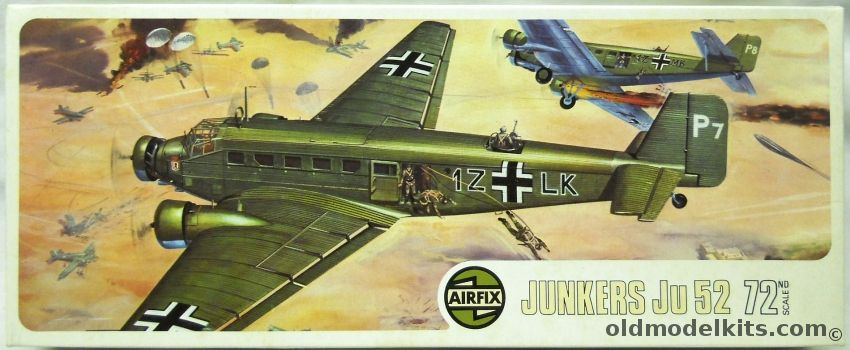 Airfix 1/72 Junkers Ju-52 /3m g7e Transport  - Swiss or German Luftwaffe - Type 4 Issue - (Ju-52 3mg7e), 05008-9 plastic model kit