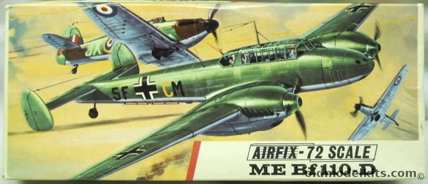 Airfix 1/72 Messerschmitt Bf-110D Destroyer, 286 plastic model kit