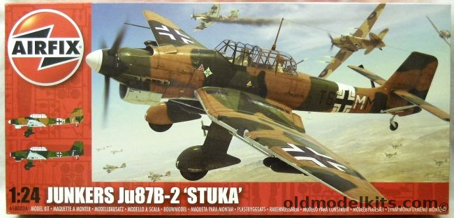 Airfix 1/24 Junkers Ju-87B-2 Stuka - Luftwaffe 4 Staffel/Stukageschwader 2 Immelmann Tmini Libya June 1941 / 5 Staffel/Stukageschwader 1 Immelmann Lannion France August 1940, A18002A plastic model kit