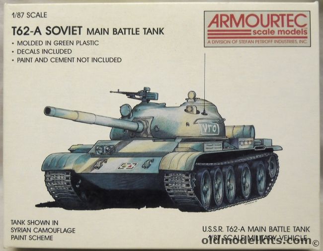 Armourtec 1/87 TWO T-62 A Tanks - HO Scale, D062 plastic model kit