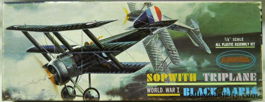 Aurora 1/48 Sopwith Triplane Black Maria, 100-100 plastic model kit