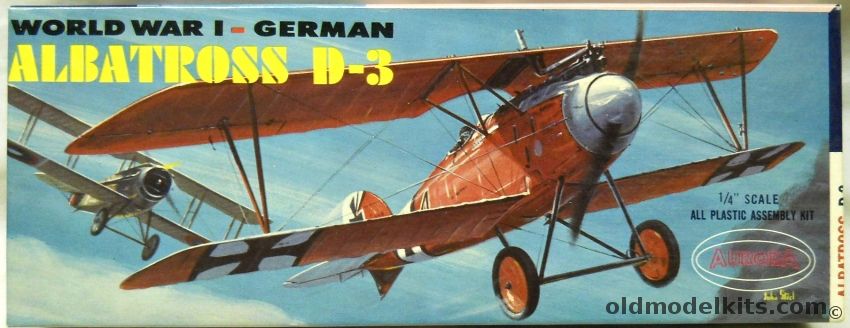 Aurora 1/48 German Albatross D-3 - (Albatros DIII), 104-100 plastic model kit