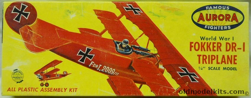 Aurora 1/48 Fokker DR-1 Triplane, 105-79 plastic model kit