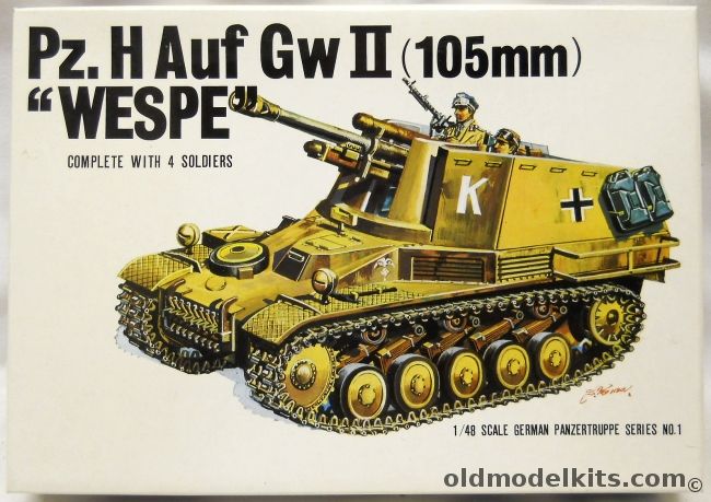 Bandai 1/48 Panzer H 18/2 Auf Gw II (105mm) WESPE - Sd.Kfz.124, 058221 plastic model kit