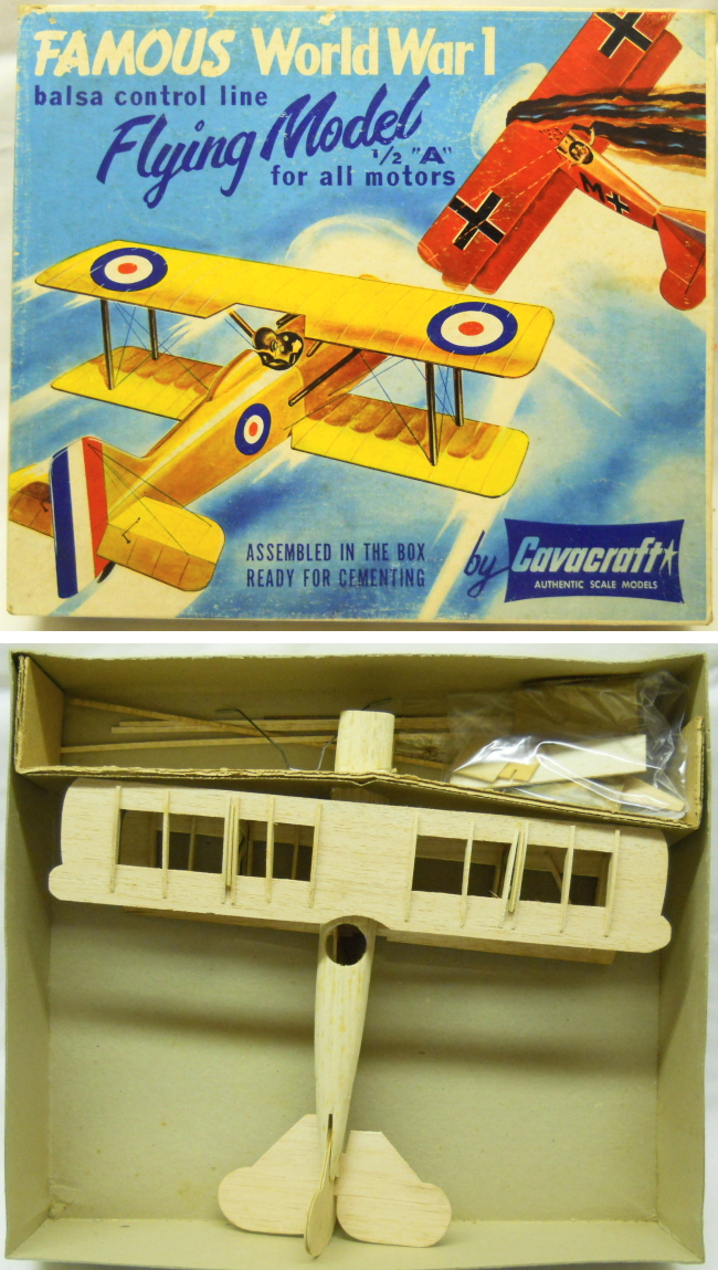 Cavacraft Fokker D-7 - Factory Built Control Line Flying Model 1/2A Engines - 14 Inch Wingspan - (DVII), G-3 plastic model kit