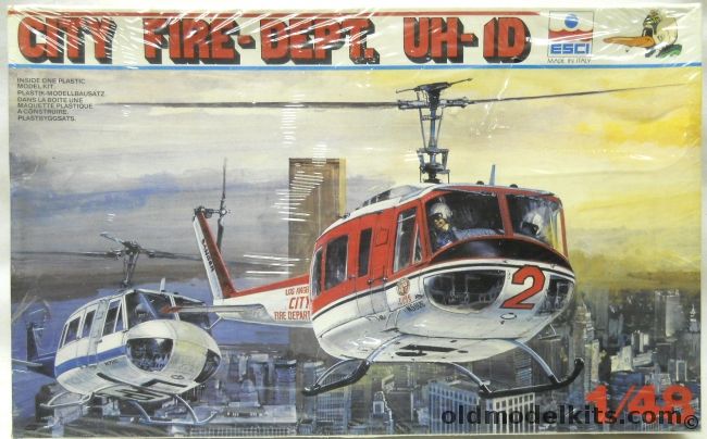 ESCI 1/48 City Fire Department UH-1D - Los Angeles Police / Los Angeles Fire Deparment, 4057 plastic model kit