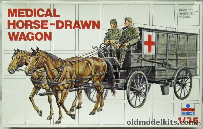 ESCI 1/35 German Horse Drawn Medical Wagon, 5014 plastic model kit