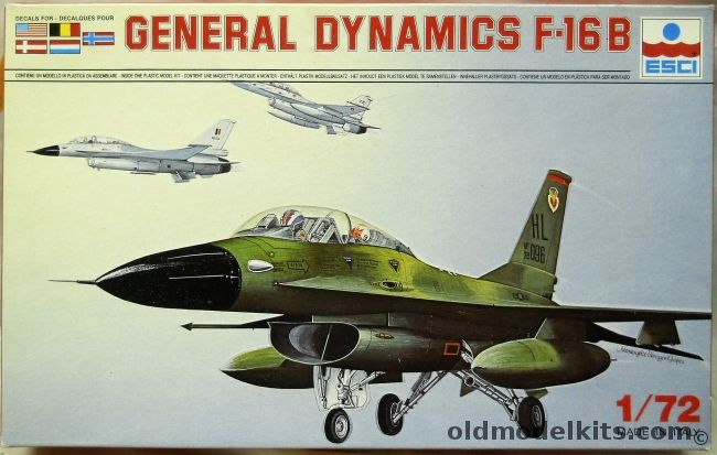 ESCI 1/72 TWO General Dynamics F-16B Viper Fighting Falcon - US Air Force / Netherlands / Denmark, 9028 plastic model kit