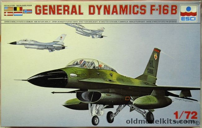 ESCI 1/72 TWO General Dynamics F-16B Viper Fighting Falcon - US Air Force / Netherlands / Denmark, 9028 plastic model kit