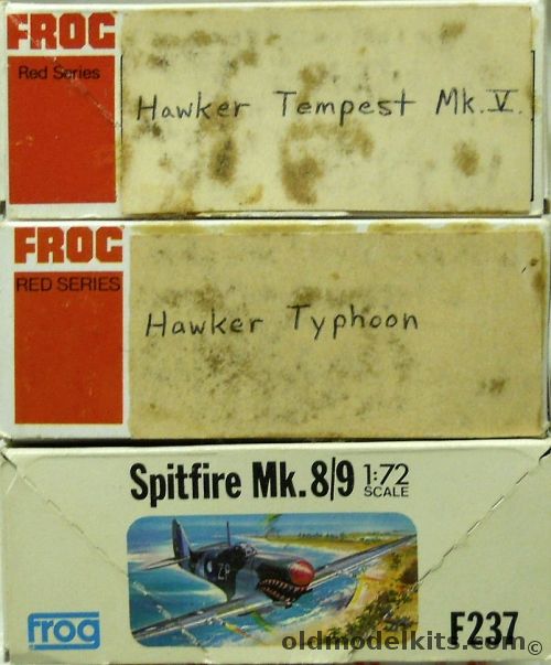 Frog 1/72 TWO Hawker Tempest Mk.5 / TWO Hawker Typhoon / TWO Spitfire Mk.8/9, F189F plastic model kit