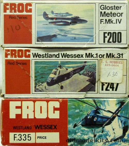 Frog 1/72 TWO Gloster Meteor / TWO Westland Wessex Mk.1 Or Mk.31 / Westland Wessex, F200 plastic model kit