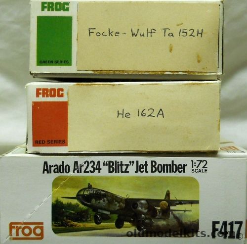 Frog 1/72 TWO Focke-Wulf TA-152 H / TWO He-162 / Arado Ar-234 Blitz, F236F plastic model kit