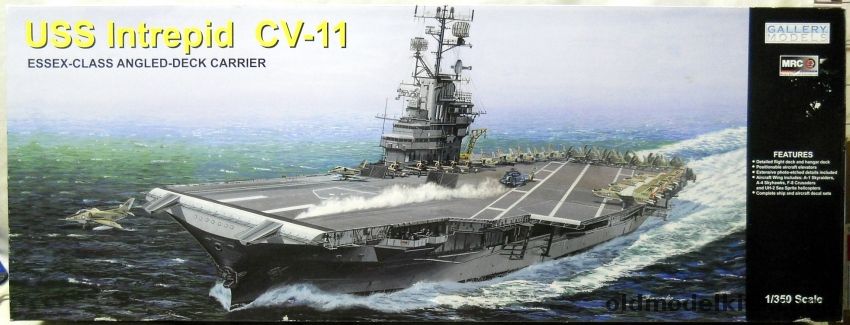 Gallery 1/350 USS Intrepid CV11 Angled Deck Aircraft Carrier, 64008 plastic model kit