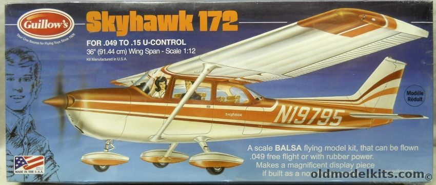 Guillows Cessna 172 Skyhawk - 36 Inch Wingspan Flying Model, 802 plastic model kit