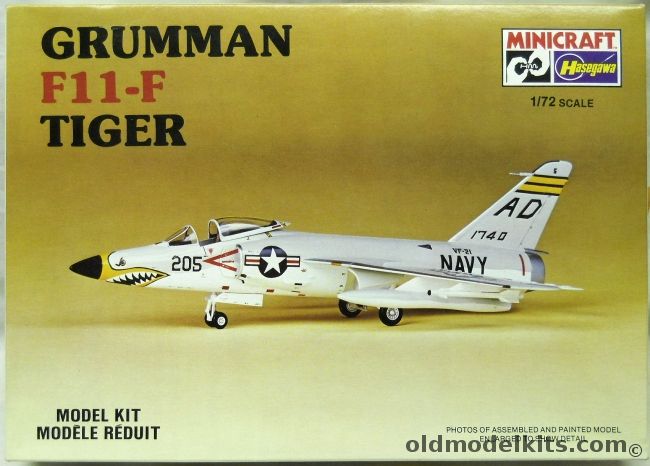 Hasegawa 1/72 Grumman F11-F Tiger - Navy or Blue Angels - (F11F / F11F1), 1151 plastic model kit