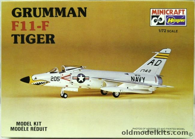 Hasegawa 1/72 Grumman F11-F Tiger - Navy or Blue Angels - (F11F / F11F1), 1151 plastic model kit