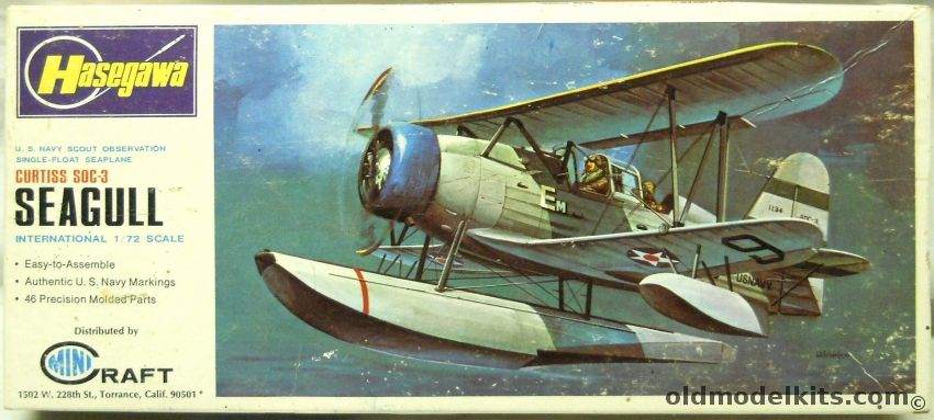 Hasegawa 1/72 Curtiss SOC-3 Seagull USS Phoenix Scout plane, JS051-130 plastic model kit