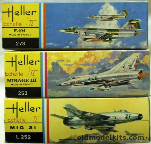 Heller 1/72 TWO F-104 Starfighter / TWO Mirage III / Mig-21 (Early), 273 plastic model kit