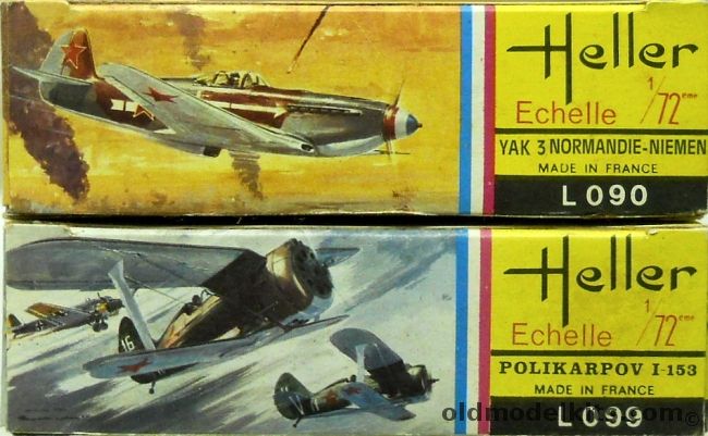 Heller 1/72 THREE Yak-9 Normandie-Niemen / THREE Polikarpov I-153, L090 plastic model kit